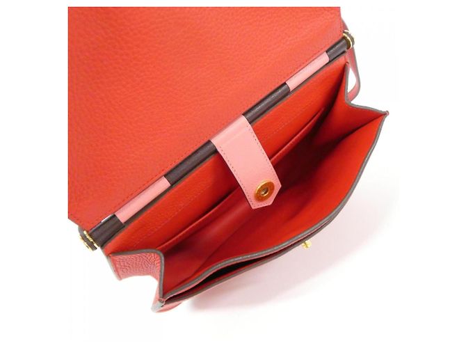 Borsa a Spalla Hermès Sauté 25 cm Rosso - vista 5