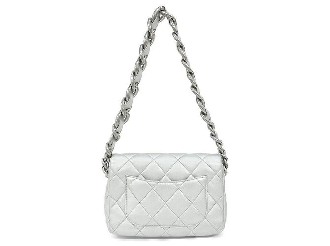 Borsa a spalla in pelle argentata Chanel AS4599 Argento - vista 2