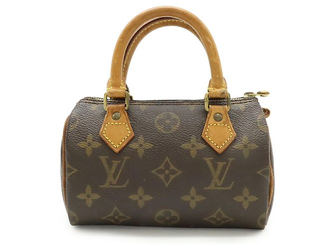 Pochette Mini Speedy Monogram Louis Vuitton Marrone - vista 2