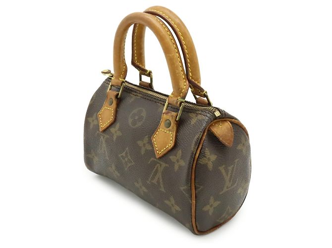 Pochette Mini Speedy Monogram Louis Vuitton Marrone - vista 3