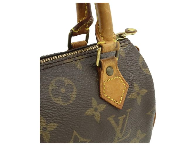 Pochette Mini Speedy Monogram Louis Vuitton Marrone - vista 9