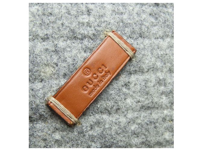 Gucci Logo Filztasche Grau Braun - Ansicht 11