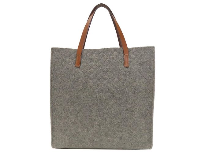 Gucci Logo Filztasche Grau Braun - Ansicht 2
