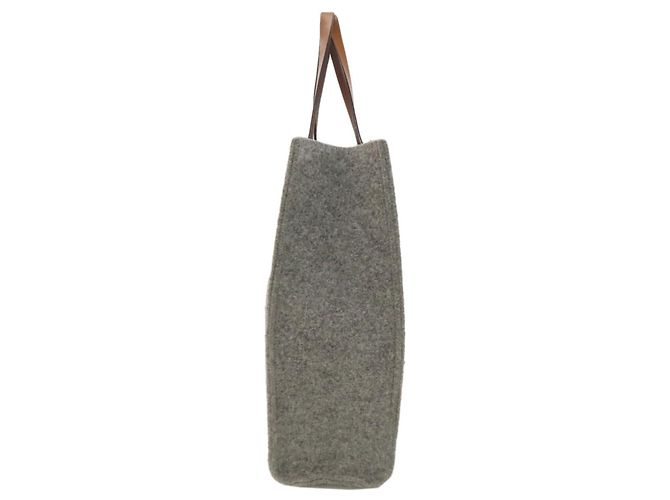 Gucci Logo Filztasche Grau Braun - Ansicht 3