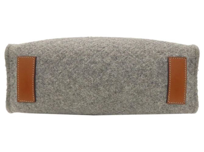 Gucci Logo Filztasche Grau Braun - Ansicht 4