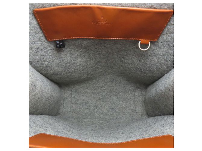 Gucci Logo Filztasche Grau Braun - Ansicht 5
