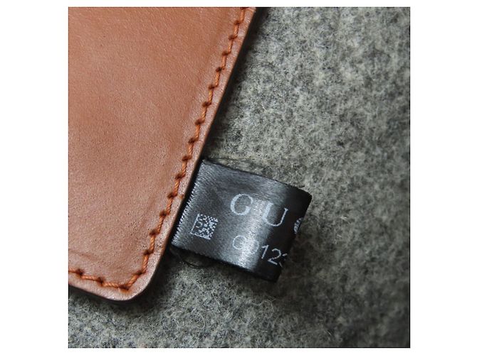 Gucci Logo Filztasche Grau Braun - Ansicht 9
