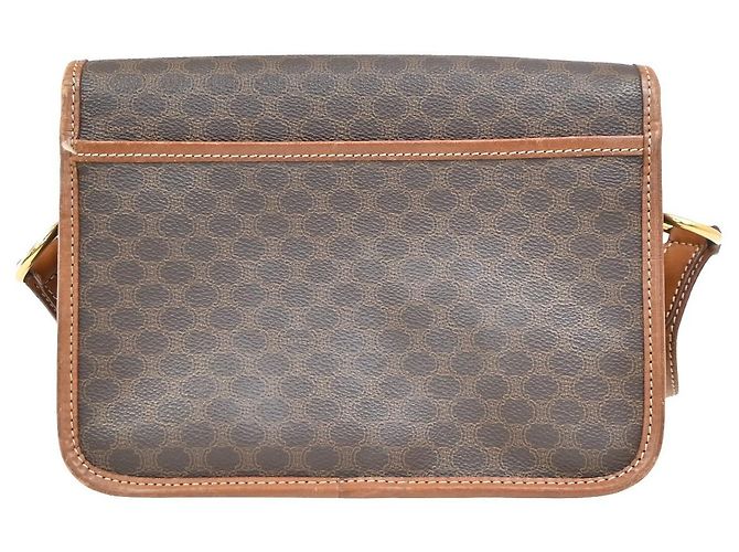 Edge Céline Celine Vintage Macadam Canvas and Leather Brown - view 2