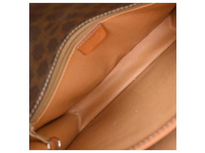 Edge Céline Celine Vintage Macadam Canvas and Leather Brown - view 5