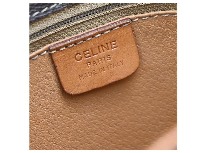 Edge Céline Celine Vintage Macadam Canvas and Leather Brown - view 6