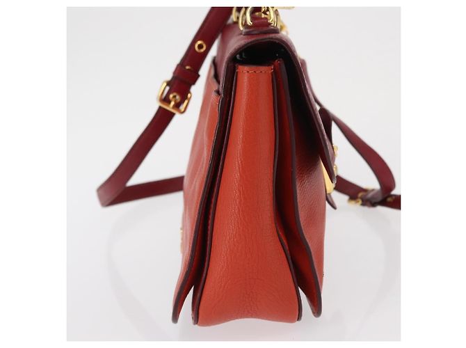 Miu Miu Madras Top Handle Leather Small Rot - Ansicht 4