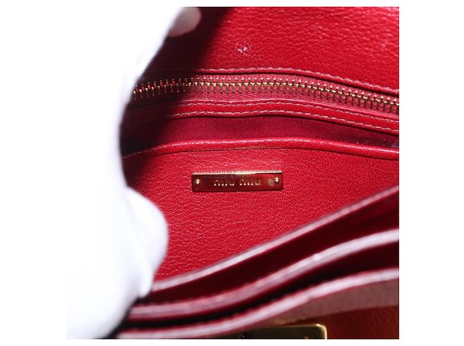 Miu Miu Madras Top Handle Leather Small Rot - Ansicht 6