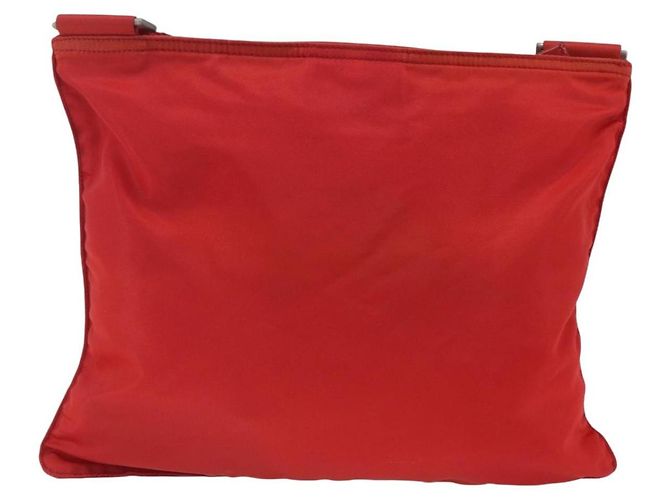 Borsa messenger con zip Tessuto grande Prada Rosso - vista 2