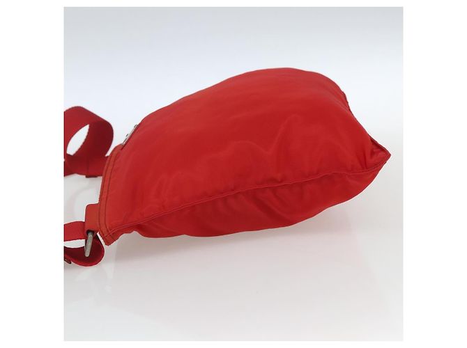 Borsa messenger con zip Tessuto grande Prada Rosso - vista 3