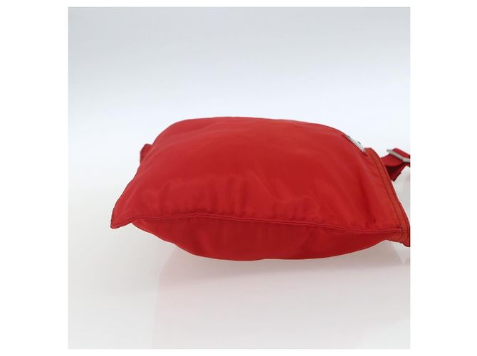 Borsa messenger con zip Tessuto grande Prada Rosso - vista 4