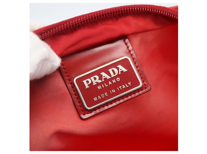 Borsa messenger con zip Tessuto grande Prada Rosso - vista 7