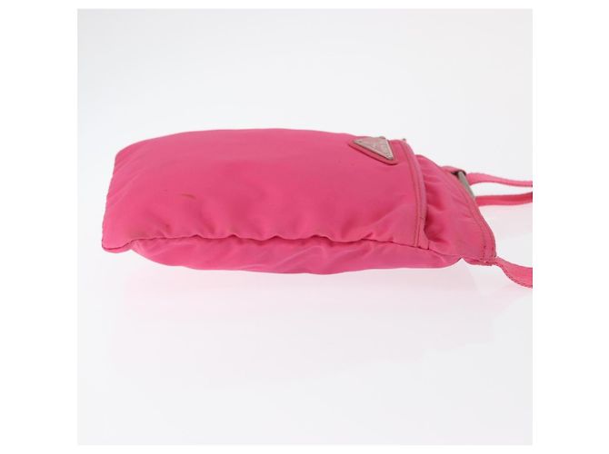 Prada Tessuto Small Messenger-Tasche mit Fronttasche Pink - Ansicht 3