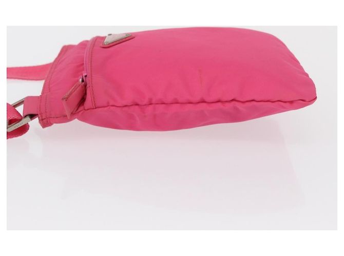 Prada Tessuto Small Messenger-Tasche mit Fronttasche Pink - Ansicht 4
