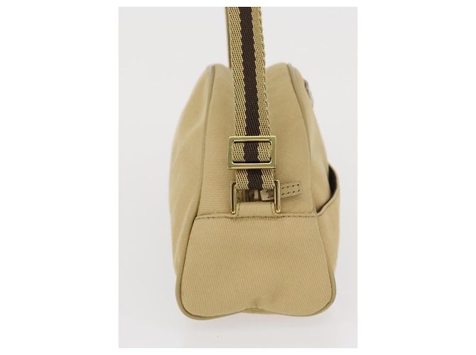 Gucci Vintage Schultertasche aus Canvas Beige - Ansicht 4