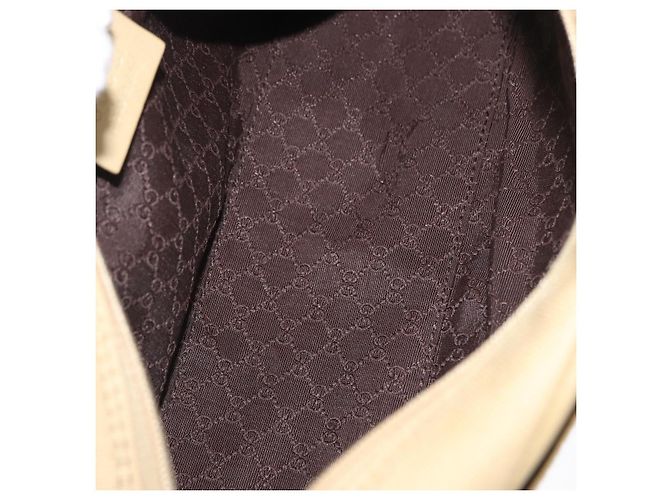 Gucci Vintage Schultertasche aus Canvas Beige - Ansicht 5