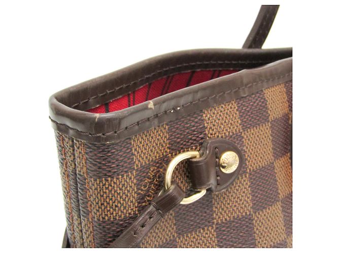 Borsa tote Louis Vuitton Damier Neverfull PM N51109 Marrone - vista 6