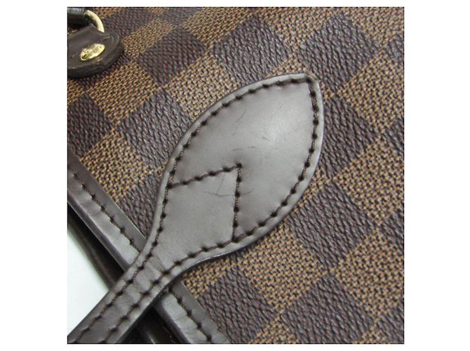 Borsa tote Louis Vuitton Damier Neverfull PM N51109 Marrone - vista 8