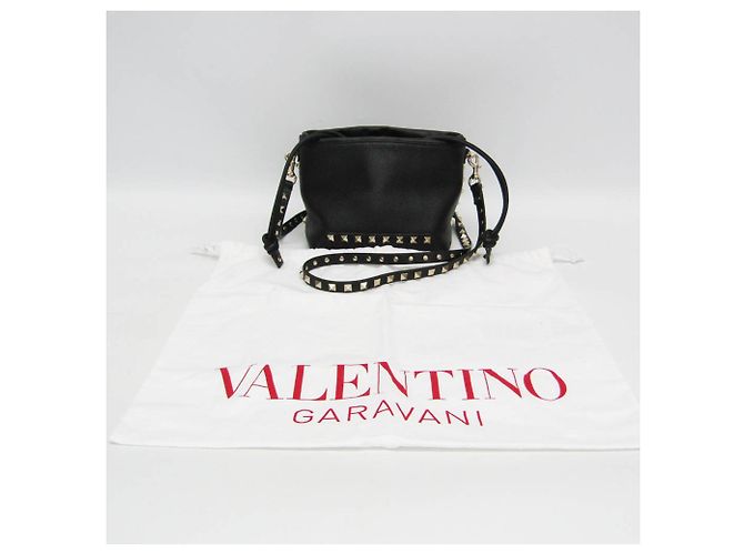 Borsa a spalla con cordino Lockstuds di Valentino Garavani Nero - vista 2