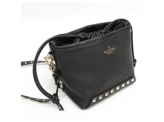 Borsa a spalla con cordino Lockstuds di Valentino Garavani Nero - vista 8