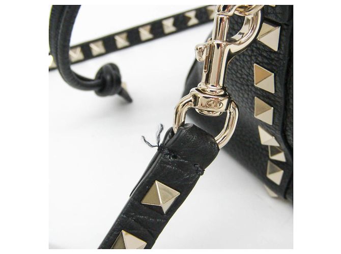 Borsa a spalla con cordino Lockstuds di Valentino Garavani Nero - vista 9