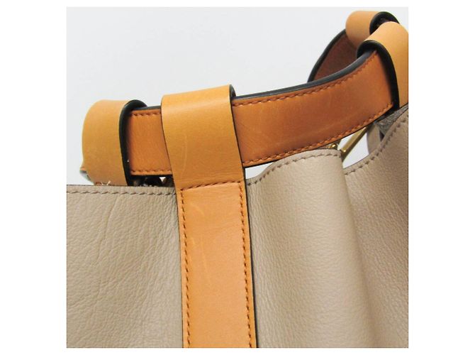 Mochila/bolsa de couro Loewe Midnight para mulheres Bege Amarelo - vista 15