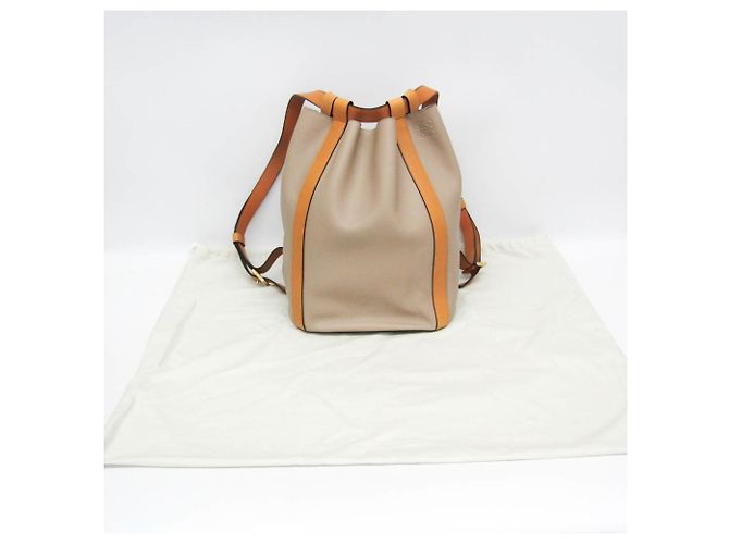 Mochila/bolsa de couro Loewe Midnight para mulheres Bege Amarelo - vista 2