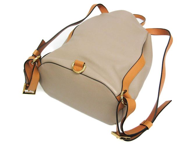Mochila/bolsa de couro Loewe Midnight para mulheres Bege Amarelo - vista 3