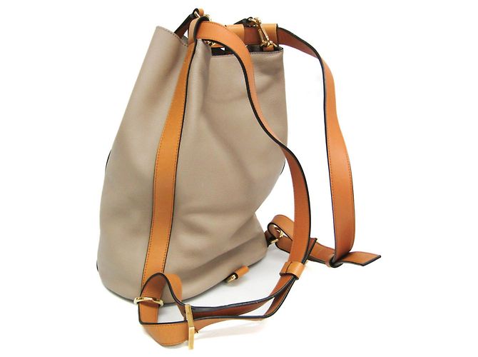 Mochila/bolsa de couro Loewe Midnight para mulheres Bege Amarelo - vista 4