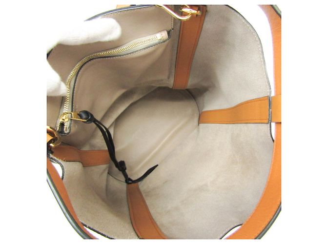 Mochila/bolsa de couro Loewe Midnight para mulheres Bege Amarelo - vista 5