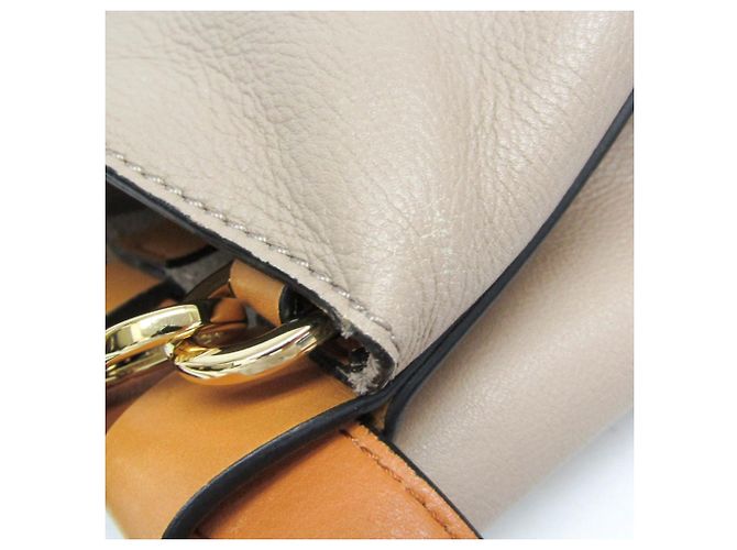 Mochila/bolsa de couro Loewe Midnight para mulheres Bege Amarelo - vista 9