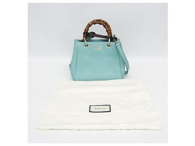 Gucci Bamboo Mini Shopper 368823 Blu chiaro - vista 2