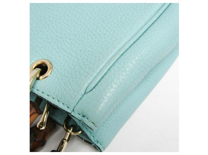 Gucci Bamboo Mini Shopper 368823 Blu chiaro - vista 6