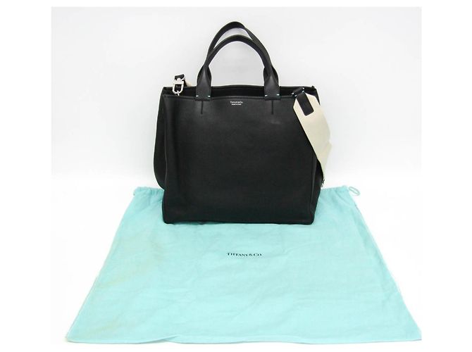 Tiffany & Co Tiffany 2-Wege Leder Schultertasche Schwarz - Ansicht 2