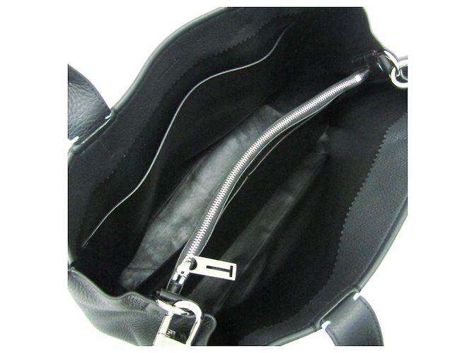 Tiffany & Co Tiffany 2-Wege Leder Schultertasche Schwarz - Ansicht 4
