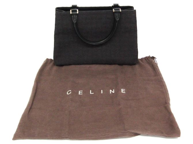 Céline Borsa a mano Celine C Macadam con motivo carrozza Nero Marrone scuro - vista 2