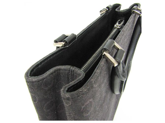Céline Borsa a mano Celine C Macadam con motivo carrozza Nero Marrone scuro - vista 8