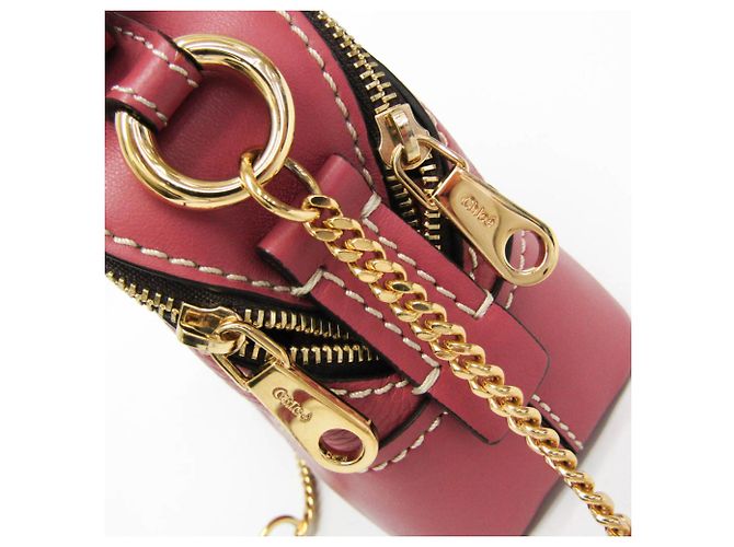 Chloé MINI DARIA Borsa in pelle rosa - vista 7