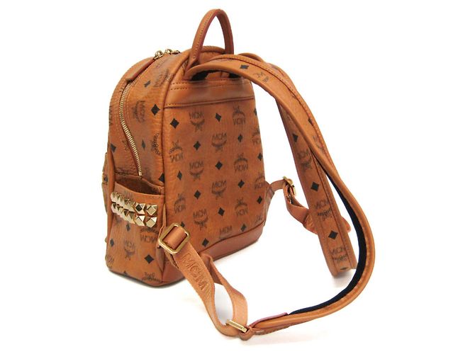 MCM Visetos Mini Coated Canvas Backpack in Brown - view 2