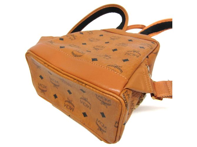 MCM Visetos Mini Coated Canvas Backpack in Brown - view 4