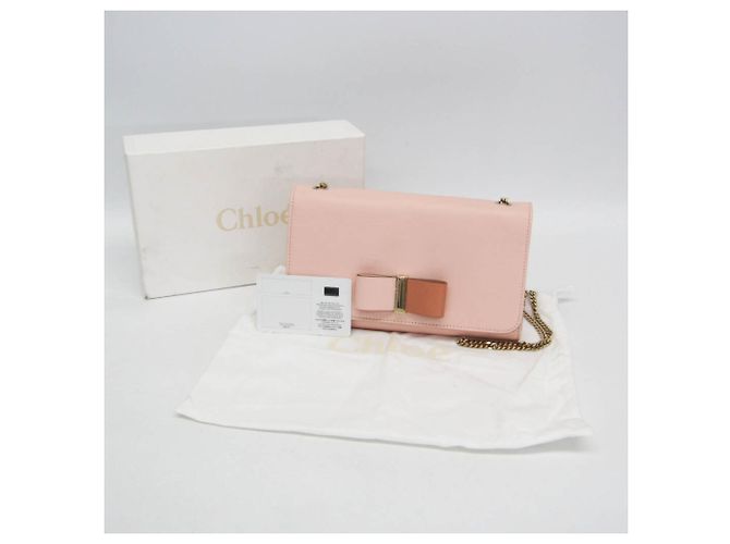 Borsa a Spalla Chloé Ribbon Chain Rosa Beige - vista 2