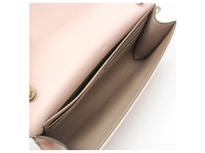 Borsa a Spalla Chloé Ribbon Chain Rosa Beige - vista 4