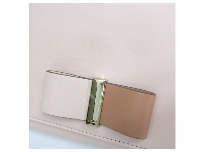 Borsa a Spalla Chloé Ribbon Chain Rosa Beige - vista 8