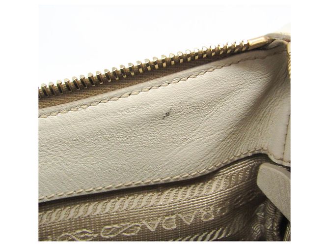 Borsa a Spalla Prada LOGO JACQUARD BT867A Beige Bianco sporco - vista 12