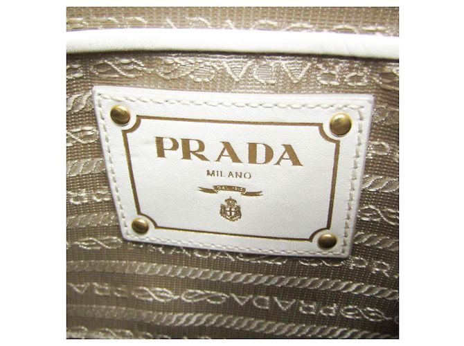 Borsa a Spalla Prada LOGO JACQUARD BT867A Beige Bianco sporco - vista 13