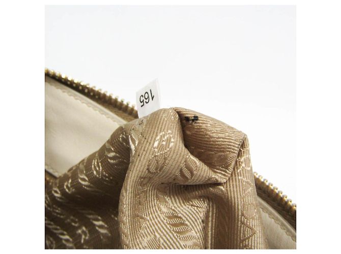 Borsa a Spalla Prada LOGO JACQUARD BT867A Beige Bianco sporco - vista 14